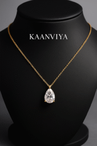 Luxury Chain 925 Silver Necklace Fine Women Gem Pendant Necklaces 18K Gold Plated Teardrop Moissanite Collarbone Chain