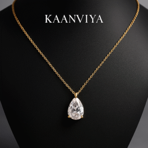Luxury Chain 925 Silver Necklace Fine Women Gem Pendant Necklaces 18K Gold Plated Teardrop Moissanite Collarbone Chain